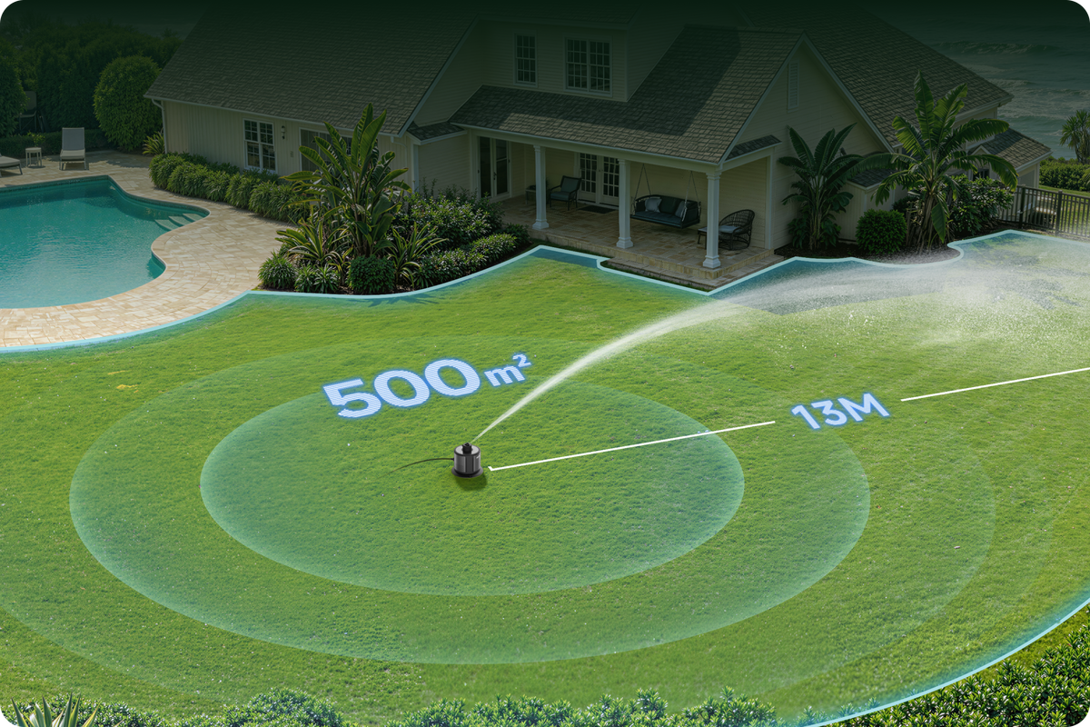 500m² Coverage, 13m Reach