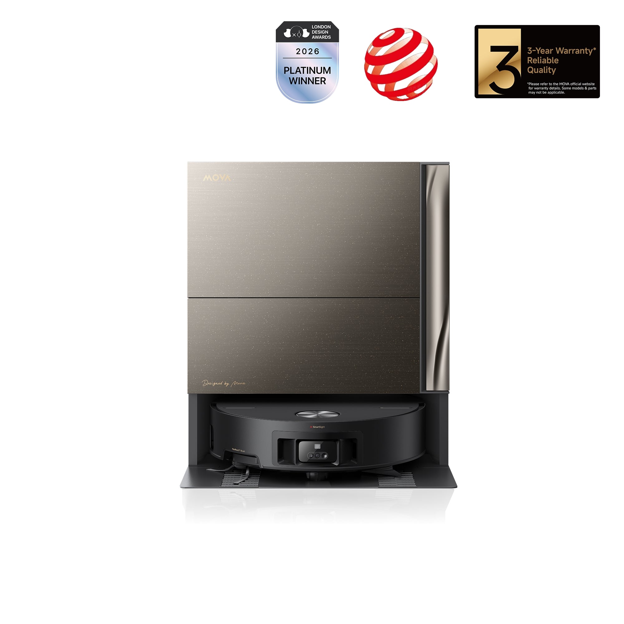 MOVA Z70 Ultra Roller Robot Vacuum - Metallic & Stone Black Edition